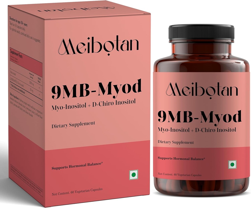 PCOS PCOD 补充 Myo-Inositol & D-Chiro Inositol 女性荷尔蒙平衡与健康骨骼功能支持 60 Veg Capsule
