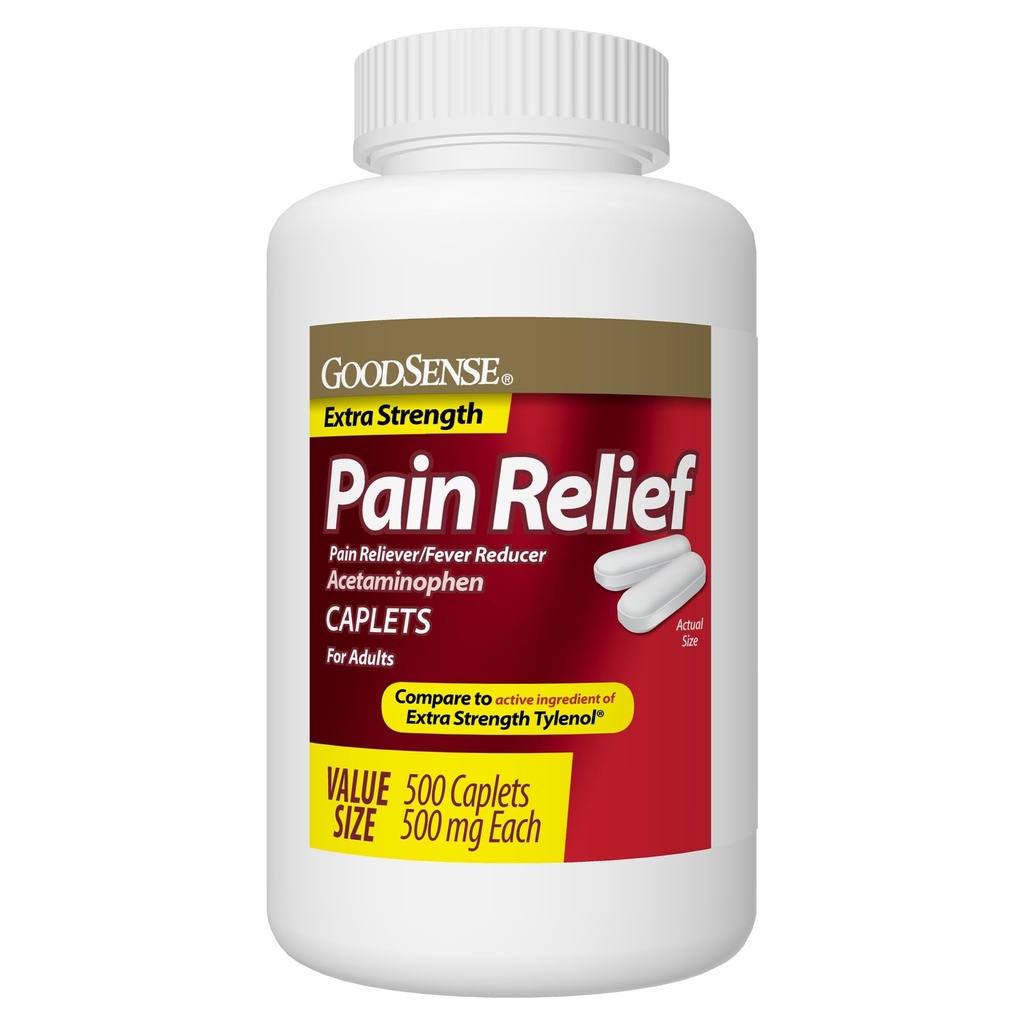 GoodSense Extra Stream Relief, Acetaminophen Caplets, 500 mg, 500 计数