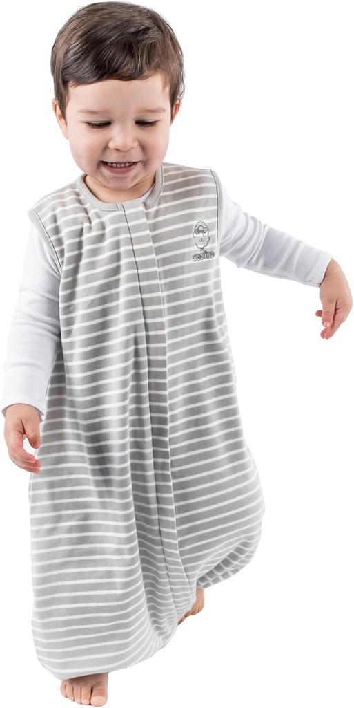 Woolino 4 Season Baby Sleep Bag with feet, Merino Wool和有机棉沃克 Sleep Bag Sack, 托德勒 Sleeping Bag, 18-36m, 格雷