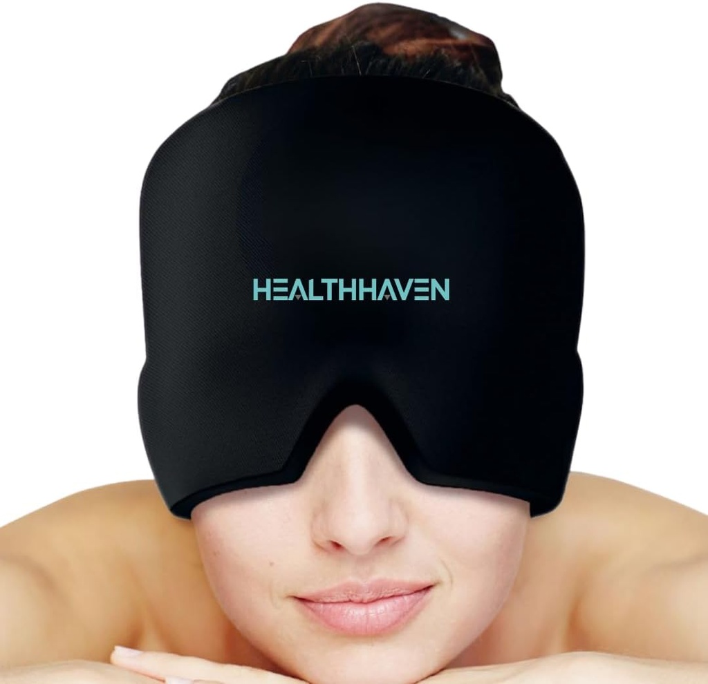 360° Migraine Headache Relief Cap, 冷却 Gel 帽子头包 偏头痛, 紧张, 压力和悬浮, 热冷治疗, 舒缓头痛帽子