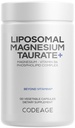 编码 Liposomal Magnesium Taurate+ 补充- Magnesium Taurate, 维生素B6 作为 Pyridoxal 5- Phosphate, 2- Month 供应- Liposomal 交付, Vegan, 非 GMO, Gluten- Free, 120 盖