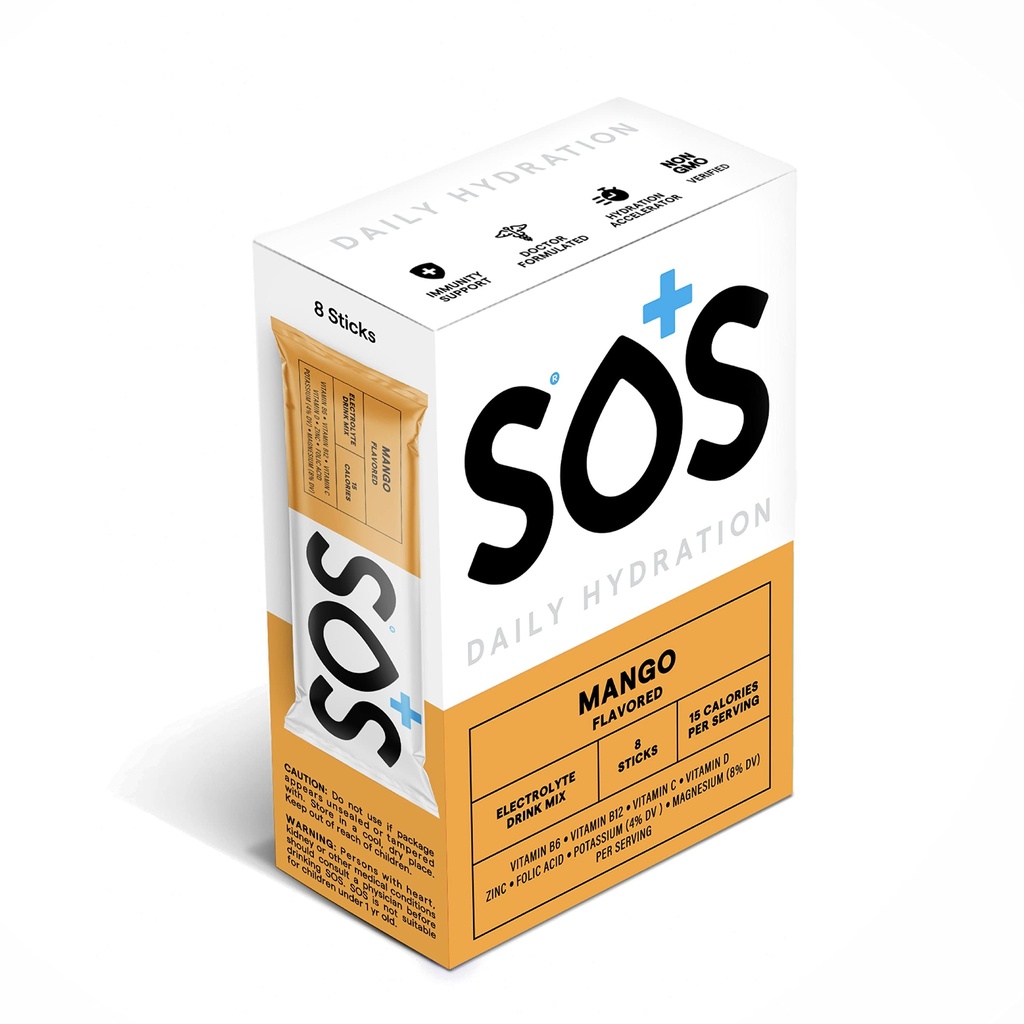 SOS 液压电解胶棒包装 低糖 快速还水 在美国制造 Keto Mango Flavor