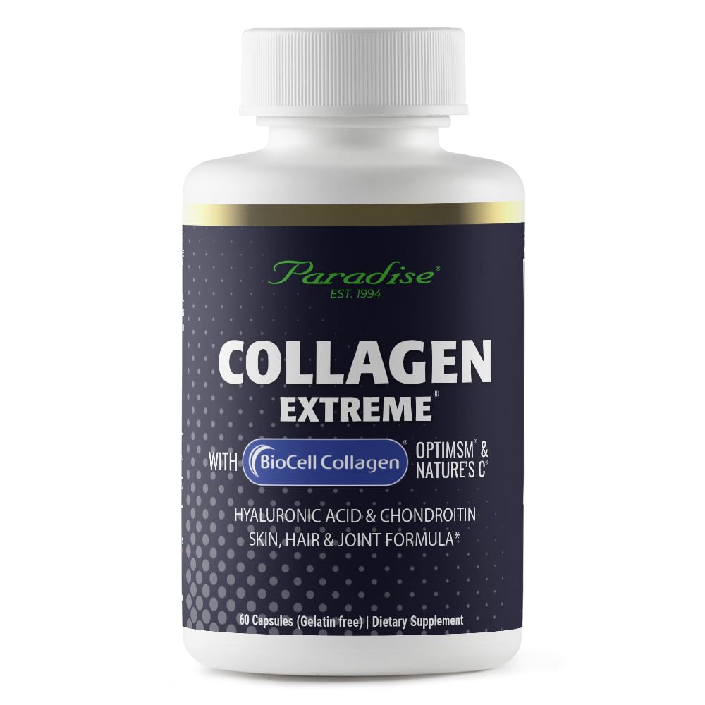 天堂草科(Paradise Herbs Collagen) 极端与生物细胞科(Biocell Collagen),Hyaluronic Acid,和自然C,用于健康发型,皮肤和关节,60 Capsules