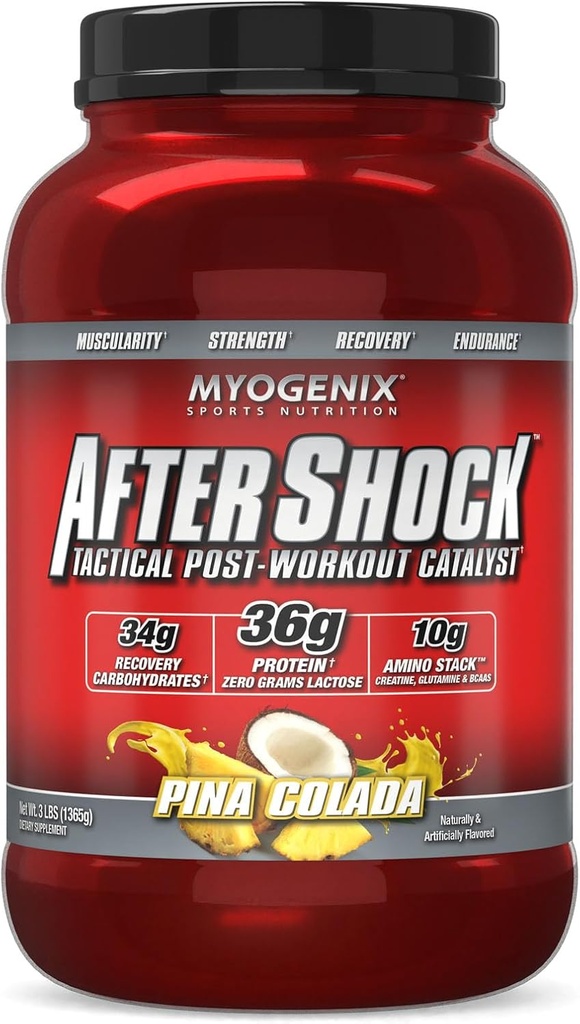 Myogenix 余震后工作——肌肉增生Whey蛋白粉——加快肌肉增生和复苏——支持联合健康和增生Glycogen——Pina Colada,3磅