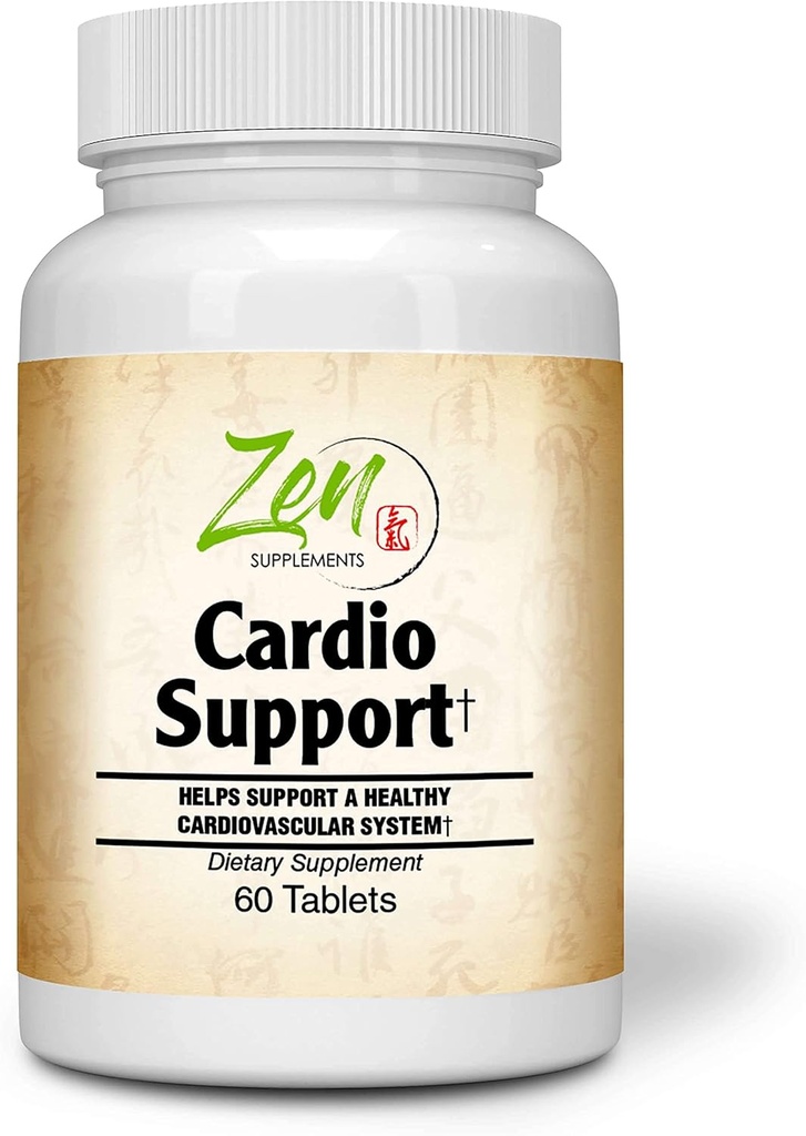 Zen辅剂 - 心力支持+抗氧化剂,L-Carnitine,L-Taurine,配有Coenzyme Q10,Hawthorn,Horsechestrnut,Cayenne,葡萄种子和维生素E,促进健康心脏60塔布.