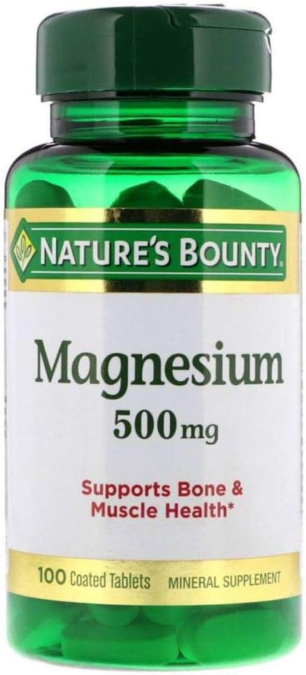 自然的丰产镁,500 mg 粘合板,矿物补充,支持骨和肌肉健康,Gluten Free, Vegetarian, 100 Counter (Pack of 3)
