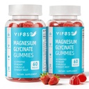 成人和孩子的甘化镁 4+,2 包装无糖甘化镁 Bisglycnation 补充400/200mg 配L Theanine, Chamomile, Lemon Balm for Evening Support & Bedtime Routine 120 Gummys