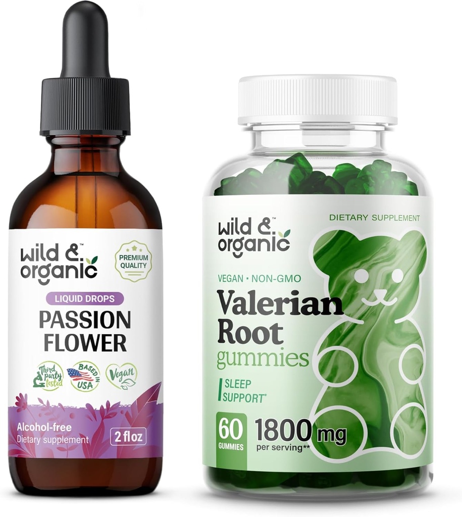 野生和有机激情花纹 2 fl oz 和 Valerian 根胶