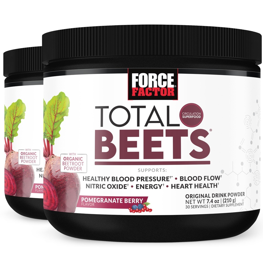 强因子总 Beets 饮用配硝酸盐的混合超级食品粉,以支持流通、硝酸盐、能量、耐力和Stamina,心血管心脏健康补编,60种服务,2-Pack