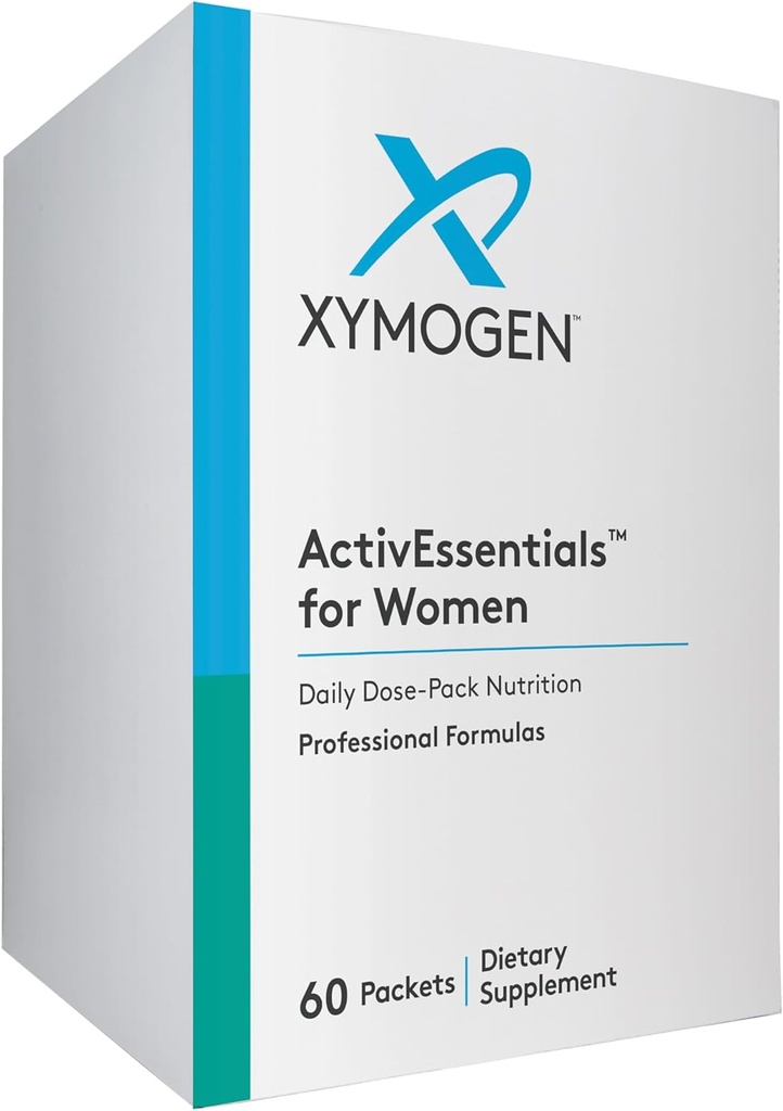 妇女XYMOGEN活动 -- -- 每日剂量包装营养,配有4种补充剂 -- -- 配有铁、抗氧化剂支持的多维素、Omega-3鱼油、钙复合物(60个包装)