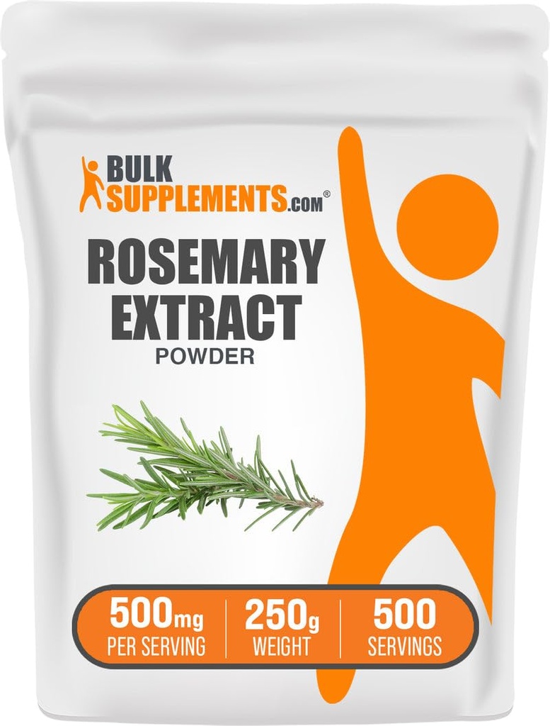 Bulk Assupports.com 罗斯玛丽·提取粉末,来自Rosemary Herb - Herbal Supplement, Gluten Free, 500mg / service, 250g (8.8 oz) (Pack of 1).