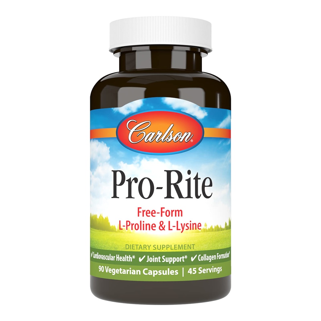 Carlson - 亲Rite, Free-Form L-Proline & L-Lysine, 健康, 联合支持和Collagen 组装, 90 Capsules