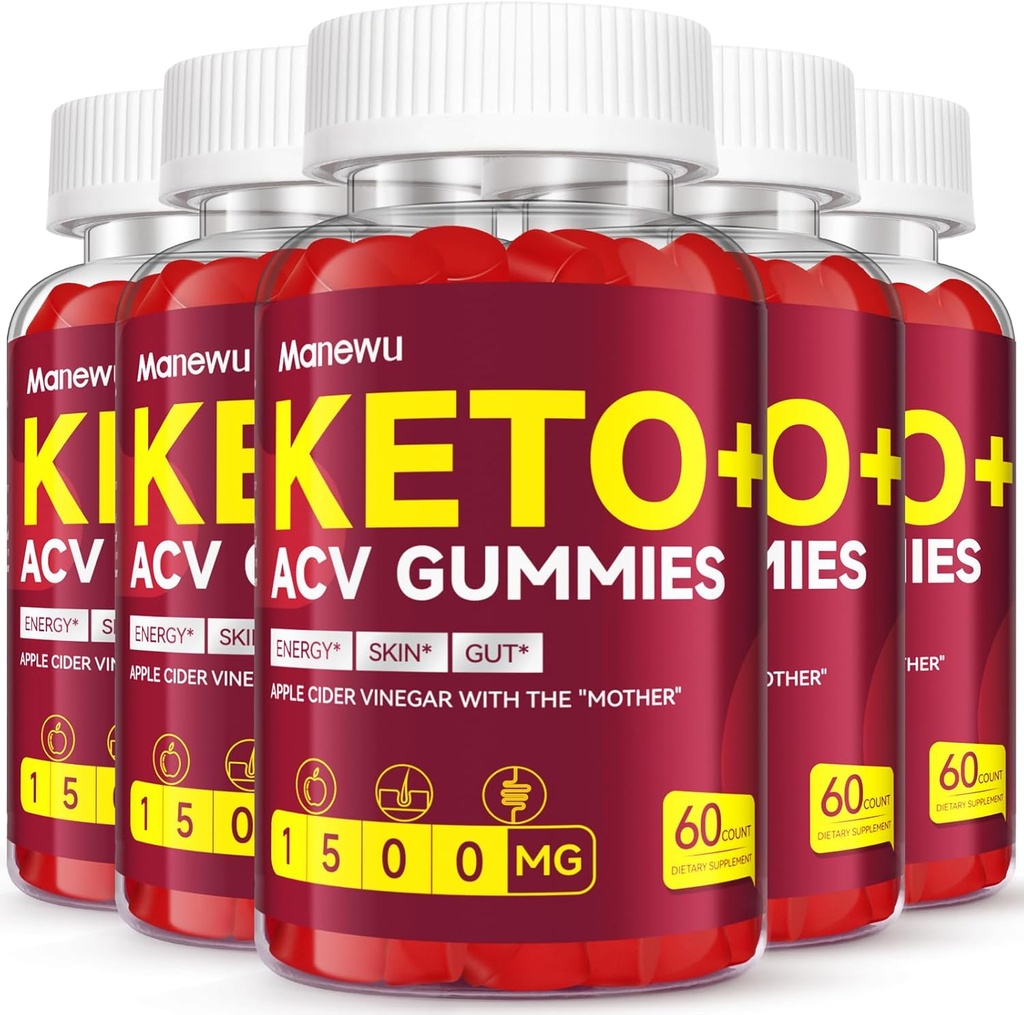 Keto ACV Gummys - 1500mg Apple 苹果苹果苹果葡萄酒与母亲 - Vegan,非GMO,Organic Apple 苹果苹果葡萄酒 Gummys for Men Men, Detox & Cleanse, 5 Pack
