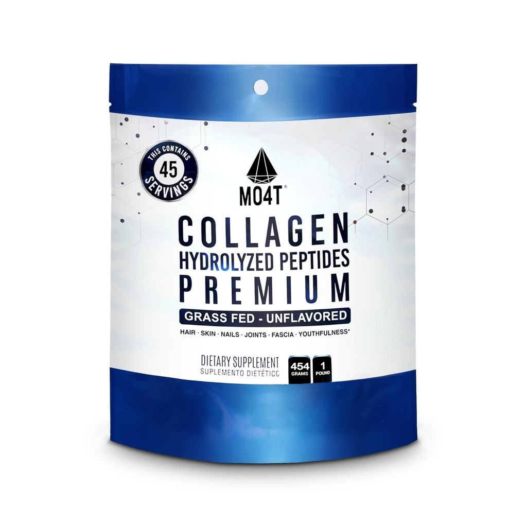 MO4T Collagen Peptides - Collagen Powder - 水解Collagen - 草饲料 - Colageno Hidrolizado - Unflavored Collagen (1英镑)