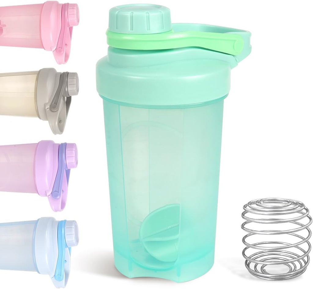 D.Y.A 16oz Shaker瓶,Leak Proof Sports Shaker Cups for 蛋白质摇摆,Shaker瓶用于预选工作和前往Go的旅行,BPA自由与轻松清洁的蛋白质摇摆瓶,绿色