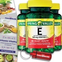 Choice Bundle Spring Valley Vitamin E 心脏健康饮食补充 180 mg(400 IU) 100 CT 3 pk(共计300) + “维生素生命力”指南 & Keychain Pill容器(5项)!