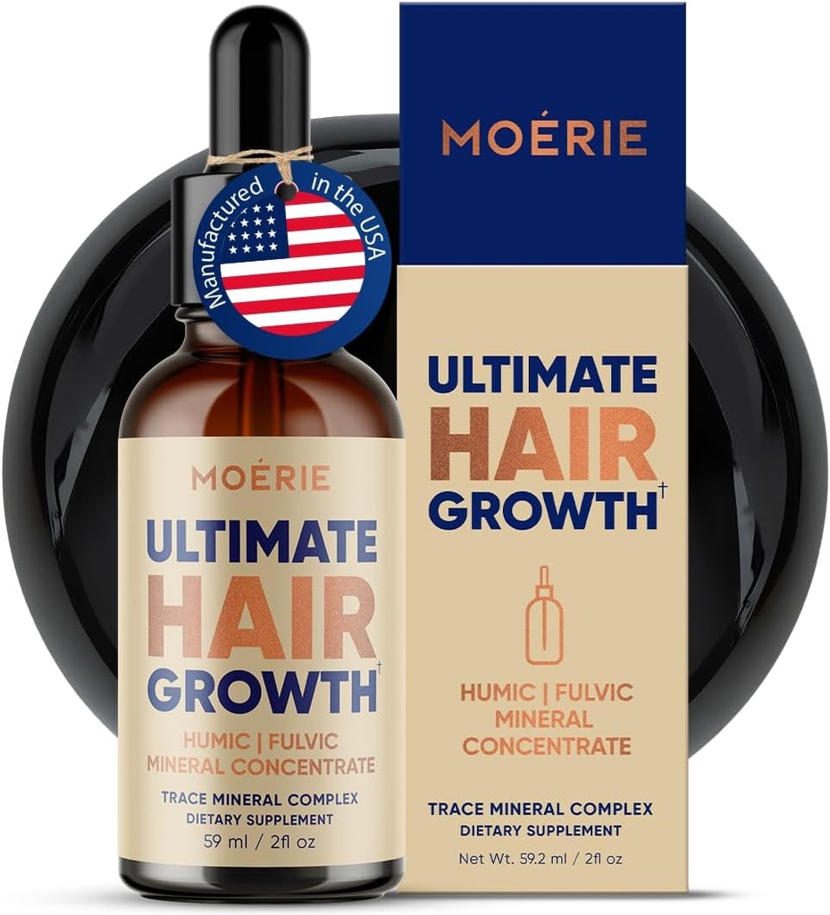 Moerie Fulvic Acid & Humic Acid Trace Mineral Drops - 77 Trace Minerals, 18 氨基酸, 5 维生素 - Fulvic Humic Mineral Blend - 液态矿物补充剂 - 2fl oz