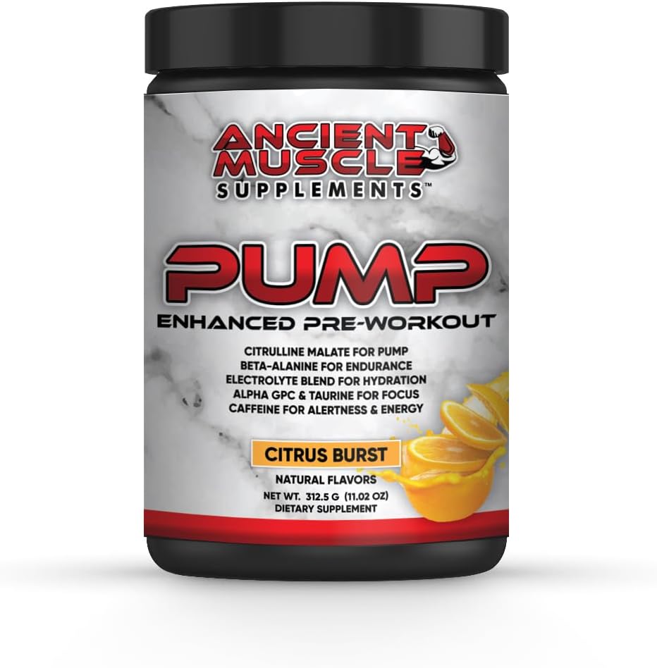 与Citrulline Malate,Beta Alanine,Alpha GPC 的泵前工作辅助剂 - 增强泵补充剂 改善能量,聚焦和吸收 - Citrus Burst蛋白粉