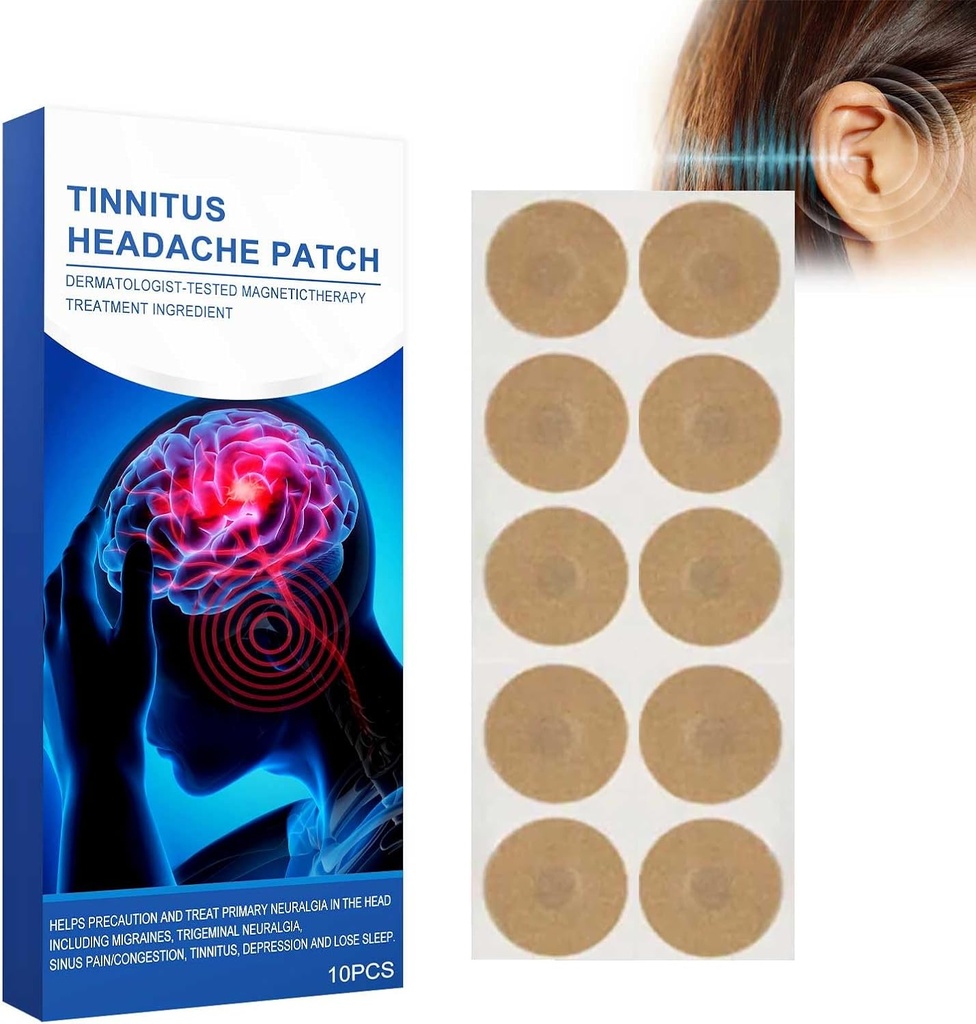 Tinnitus补丁,Tinnitus的10个个人电脑耳朵补丁,Ear Pain补丁,听力弱小,Ichy Ears/N-Woven Fabric补丁(10PCS)