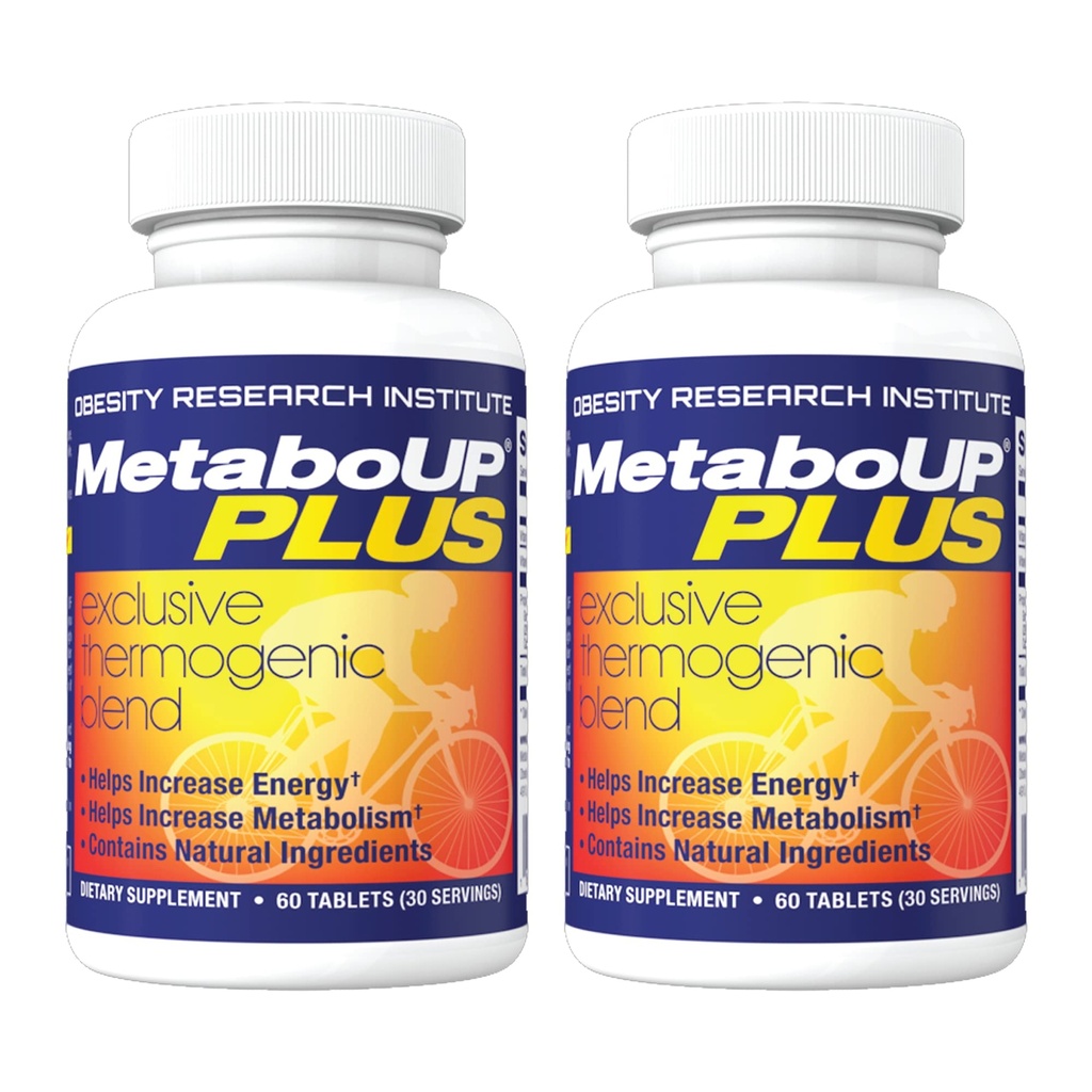 Lipozene MetaboUP Plus - 2 60 Ct瓶 - 热致体重损失 - 能量助推药
