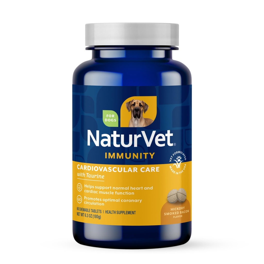 纳图尔维特心血管辅助狗补充剂 Plus Taurine – 帮助支持狗心和心血管系统 – 包括抗氧化剂,镁,霍桑,L-Carnitine – 60 Ct.