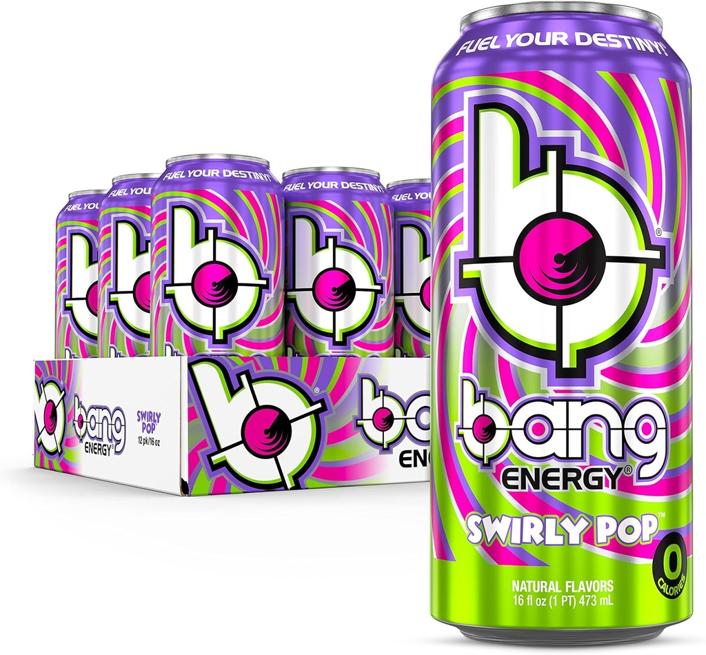 Bang Energy Swirly Pop,无糖,能源饮料,16 Ounce(12页)