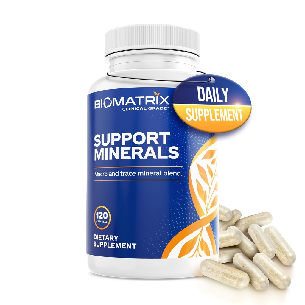 BioMatrix 矿产补充品,供男女使用,Chelated Minerals QQ无铁矿,钙矿,镁矿,铜矿,锌矿,维生素D矿,碘矿 QQ Veggie Caps矿,30日供应.