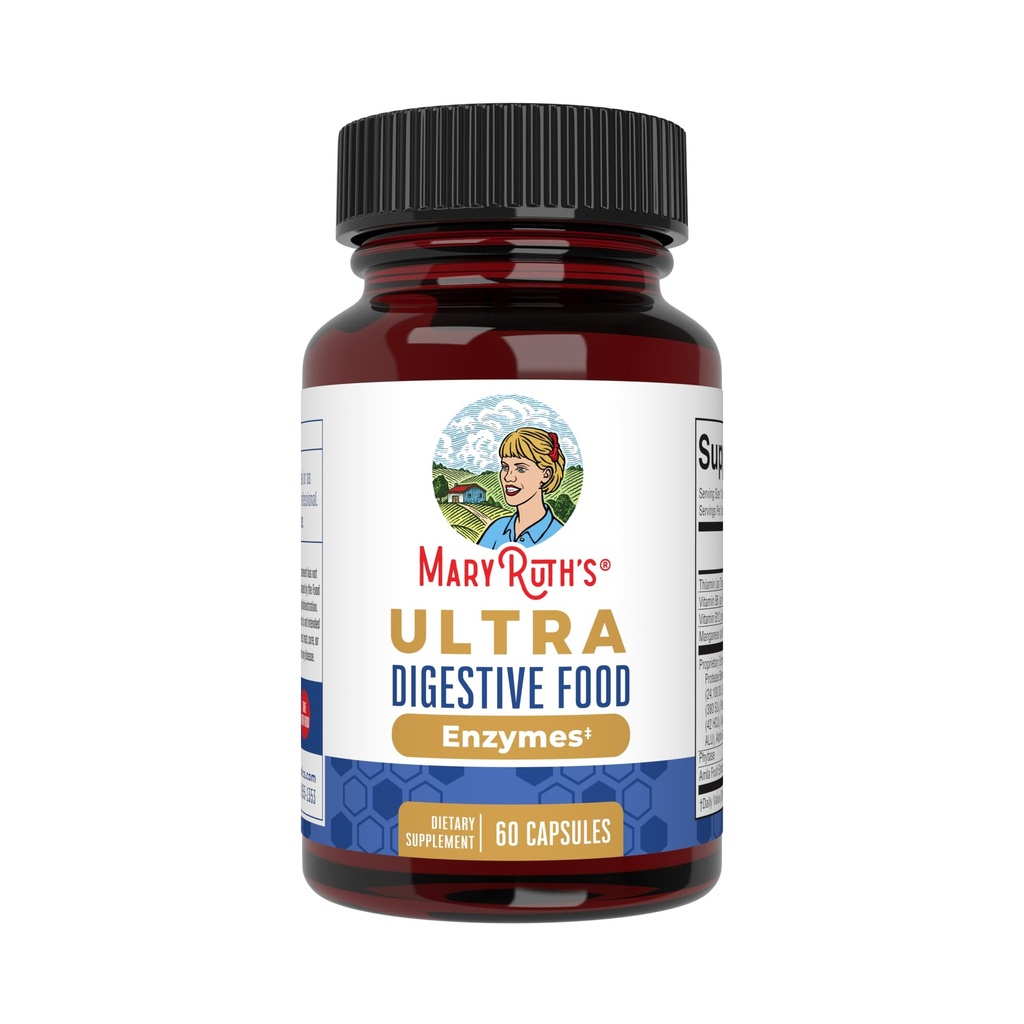MaryRuth有机体 超消化酶 Capsules 最多2个月供应 – Gut健康支持补充 – Digestion & Immune 支持 Amylase → Lipase & Lactase → Vegan → 60 Counter
