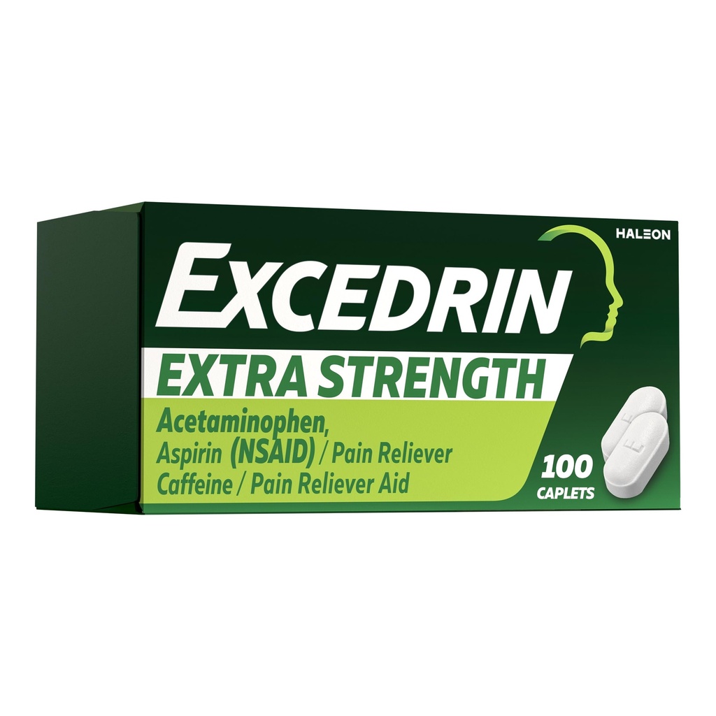 Excedrin Extra strong 痛楚救济卡片 — 头痛救济100个计数