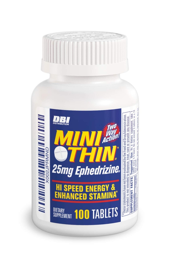 Mini Thin - Two-Way - 用咖啡因和Ephedrizine配制的能源盖-100个