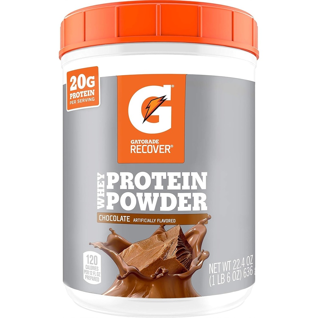 Gatorade Whey蛋白粉,巧克力,22.4 Ounce(每罐20份,每罐20克蛋白)