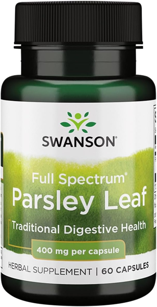 Swanson Full-Spectrum Parsley 叶片摘录 - 草药补充剂促进消化性健康 - 自然公式支持GI Tract Health - (60 Capsules,400 mg 各自)
