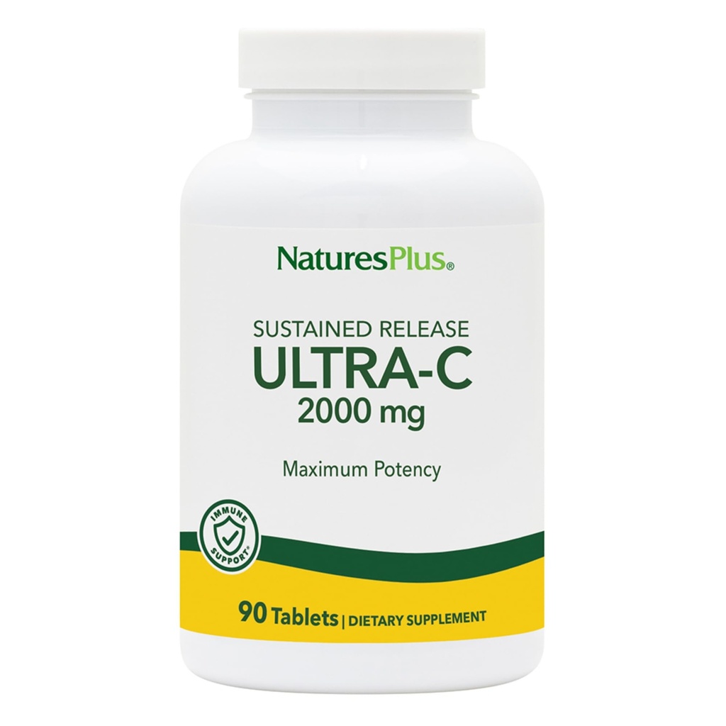NaturesPlus Ultra-C 2000毫克-90毫克-90毫克-含玫瑰HIPS的维生素C包装-Immune和抗氧化剂支持-蔬菜,Gluten Free-180 服务