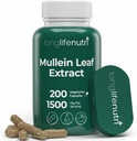 LongLifeNutri Mullein Leaf 1500mg 10:1 摘录 - 200 蔬菜卡普尔,来自有机穆勒因叶粉,呼吸护理草药补充剂,2-Month供应,非GMO,GMP认证,美国制造