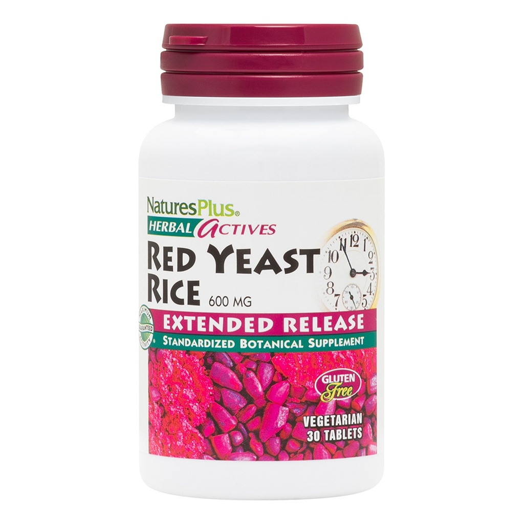 自然加草原活性红酵母稻,扩展放出-600mg,30 Vegan 板块 - 草原补充品 - 蔬菜,无葡萄糖 - 30种服务