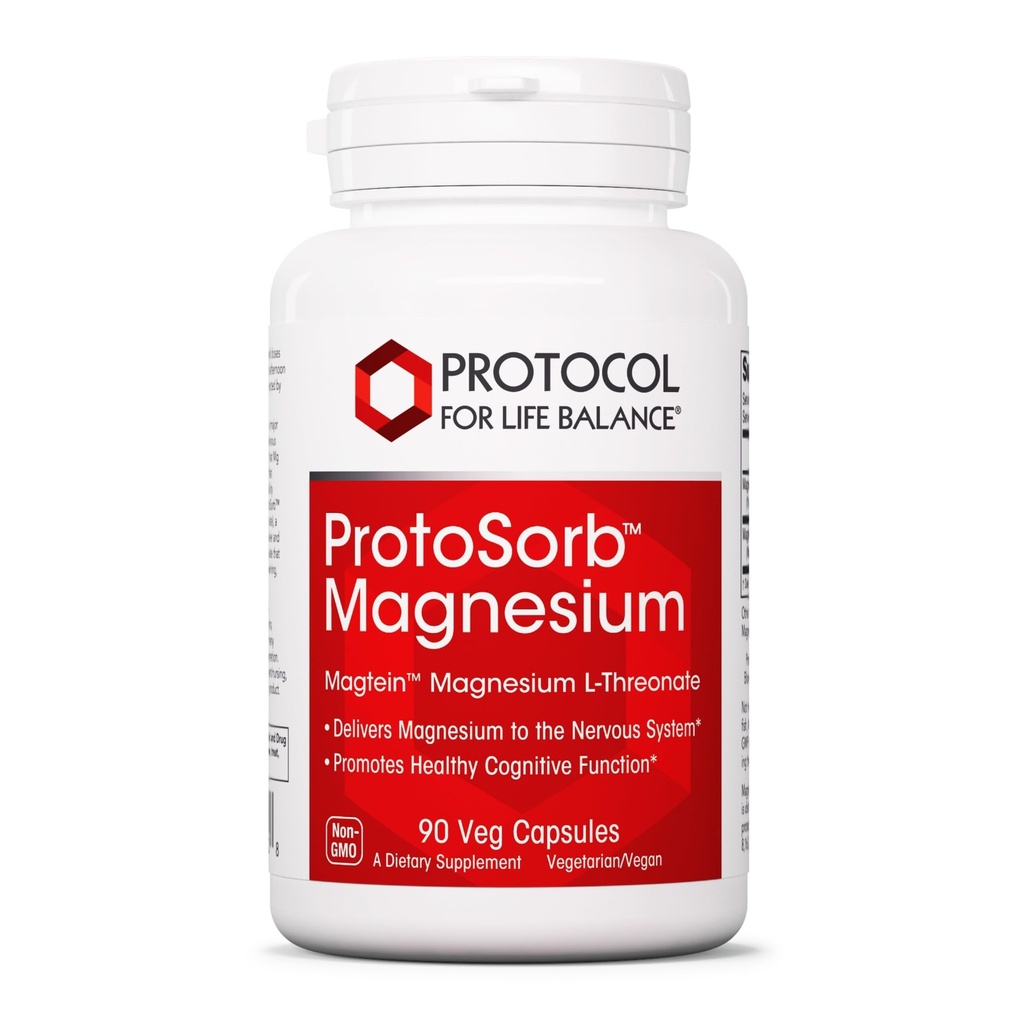 生命平衡议定书 Magtein - 2 000 mg Mg 镁 L - Threonate Magtein - 支持脑聚焦和记忆健康 - Kosher & Non-GMO - 90 Veg Capsules
