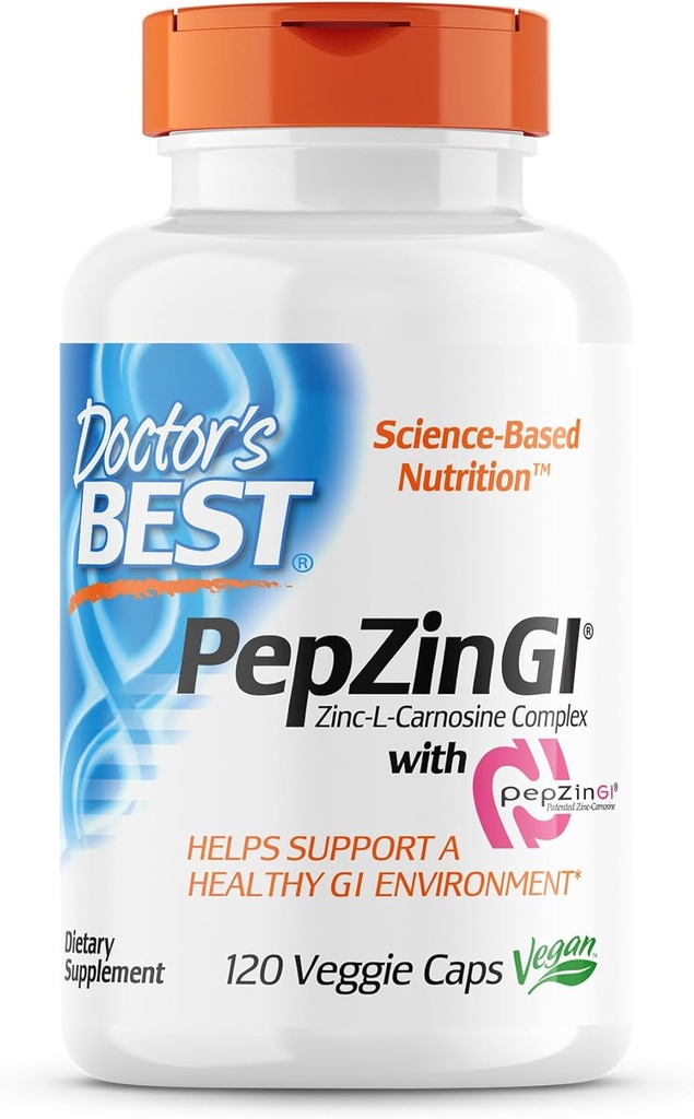 博士最佳消化酶 N-GMO 90 Veggie Caps & PepZin GI Zinc-L-Carnosine Complex 120 Veggie Caps (英语).