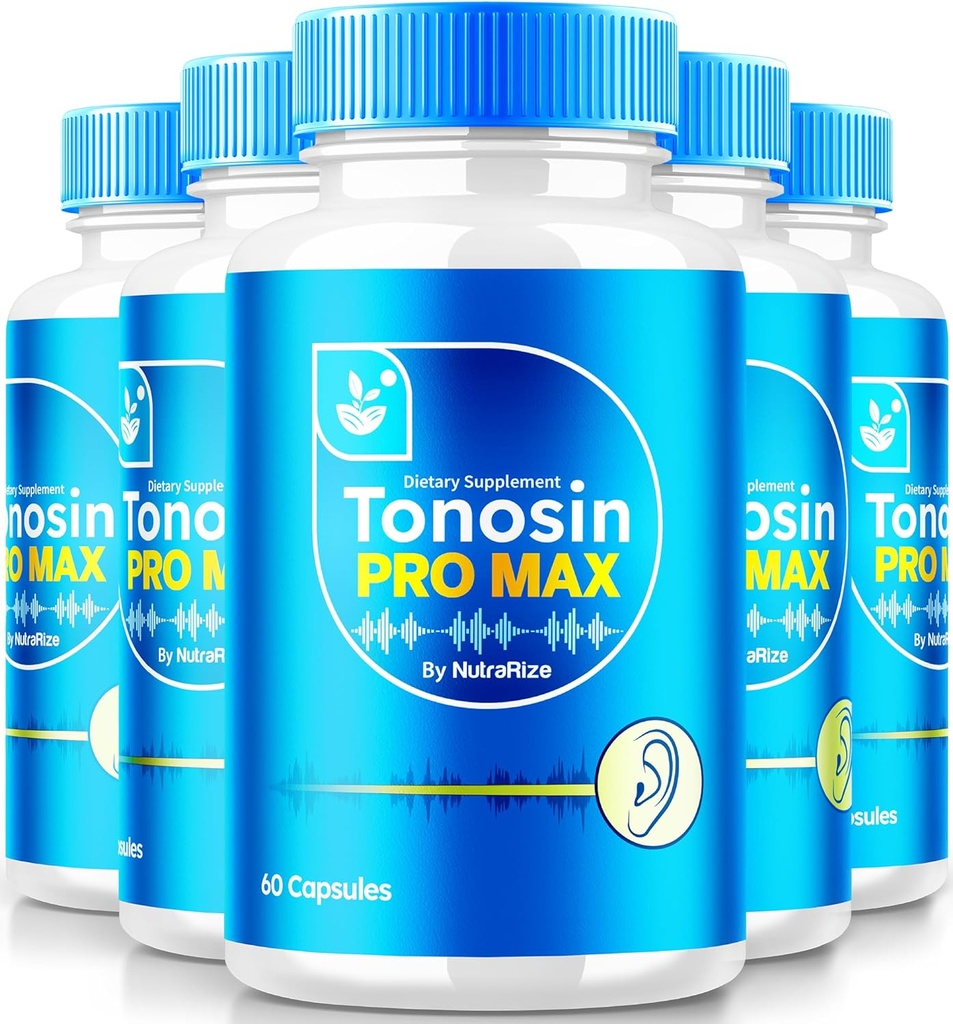 NutraRize(5 Pack) Tonosin Pro Max Capsules,官方耳部健康公式,促进内耳健康全自然补充,Premium听力支持,TonosinPromax Reviews (300 Capsules)