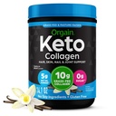 Keto Collagen蛋白粉,香草 - 10g 草药 水解Collagen Peptides for Men & Men, Type I & III, 5g MCT 油 - 头发,皮肤,钉子,和联合支持,Non-GMO, Gluten Free - 0.88lb