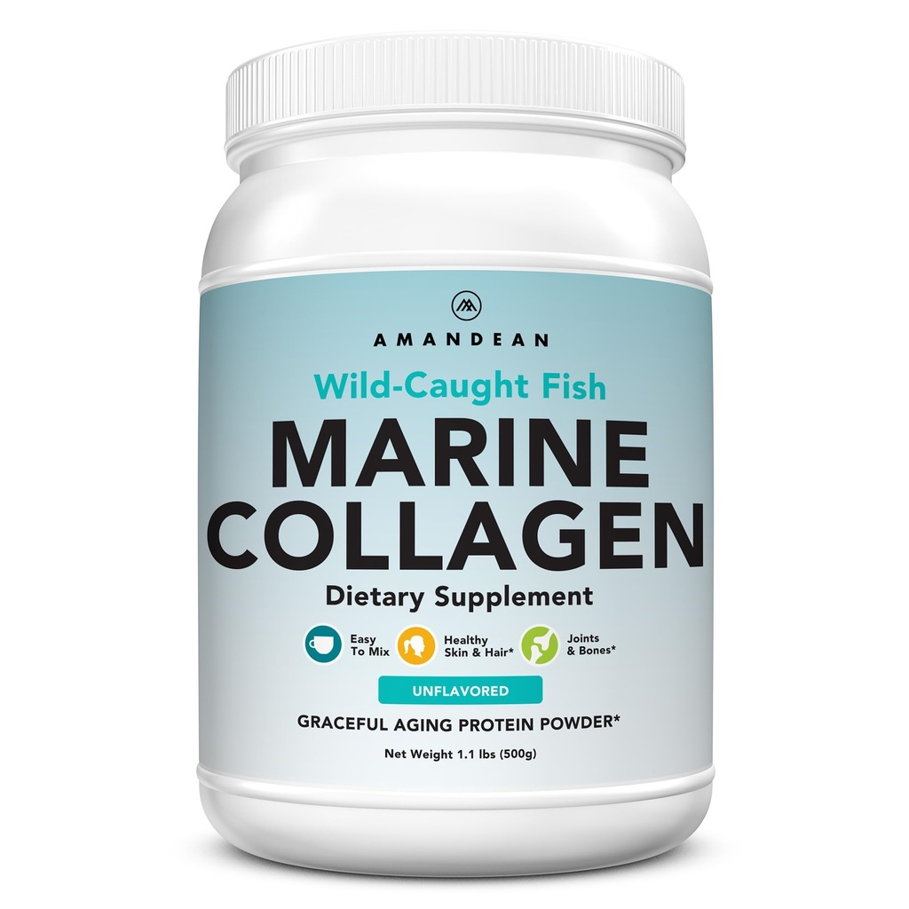 (原始内容存档于2019-05-26). AMANDEAN Marine Collagen Peptides Powder. 500g Wild-Caught 水解鱼 Collagen 补充. 1型和3型Collagen蛋白. 18种氨基酸用于皮,毛,钉.