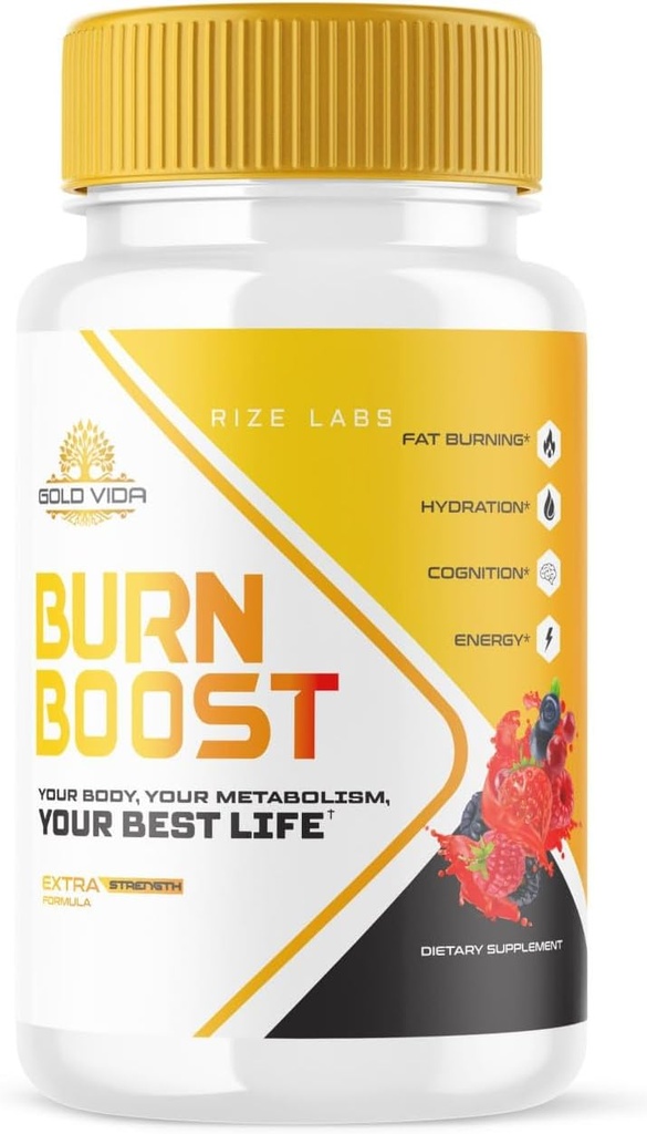 rize 实验室 Gold Vida Burn boost 体重损失补充品, 整体身体健康与健康生活方式卡普尔, Leaner Physique 药片(60 Capsules)