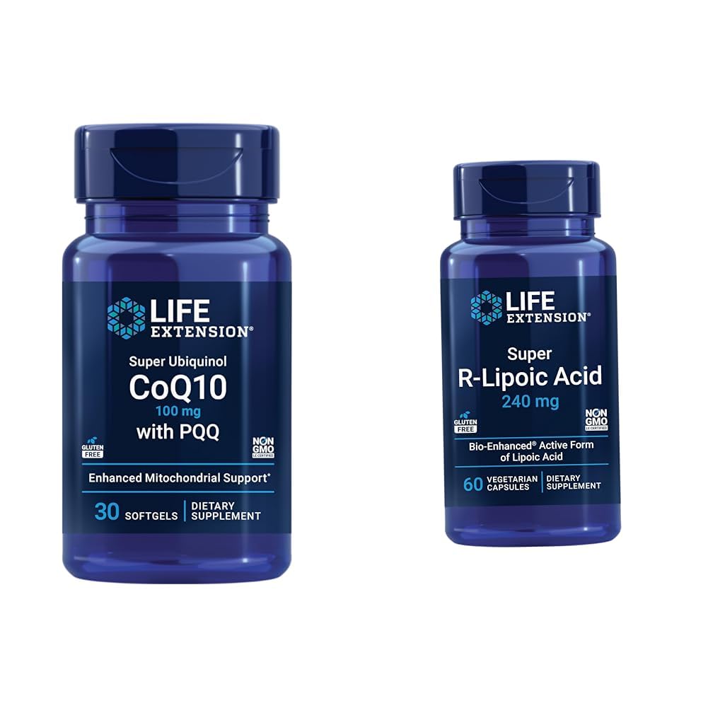 生命延长 Super Ubiquinol CoQ10 配有 PQQ, CoQ10, PQQ, shilajit, 心脏健康与超级 R-Lipoic Acid – 抗氧压力防御的长寿补充