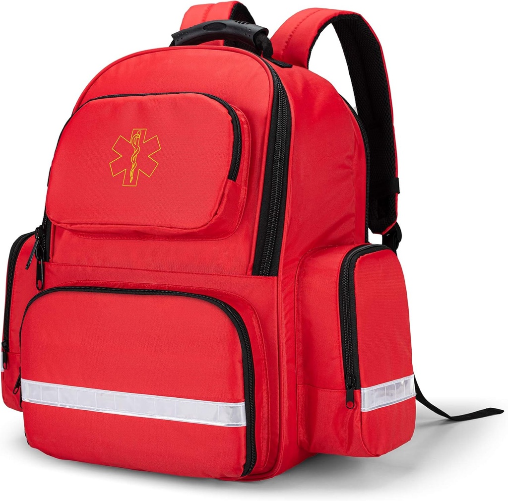 Trunab First Responder Bag 创伤背包空置,医疗急救箱 存储跳袋包 用于EMT,EMS,警察,消防员,安全官员 - 专利设计红色
