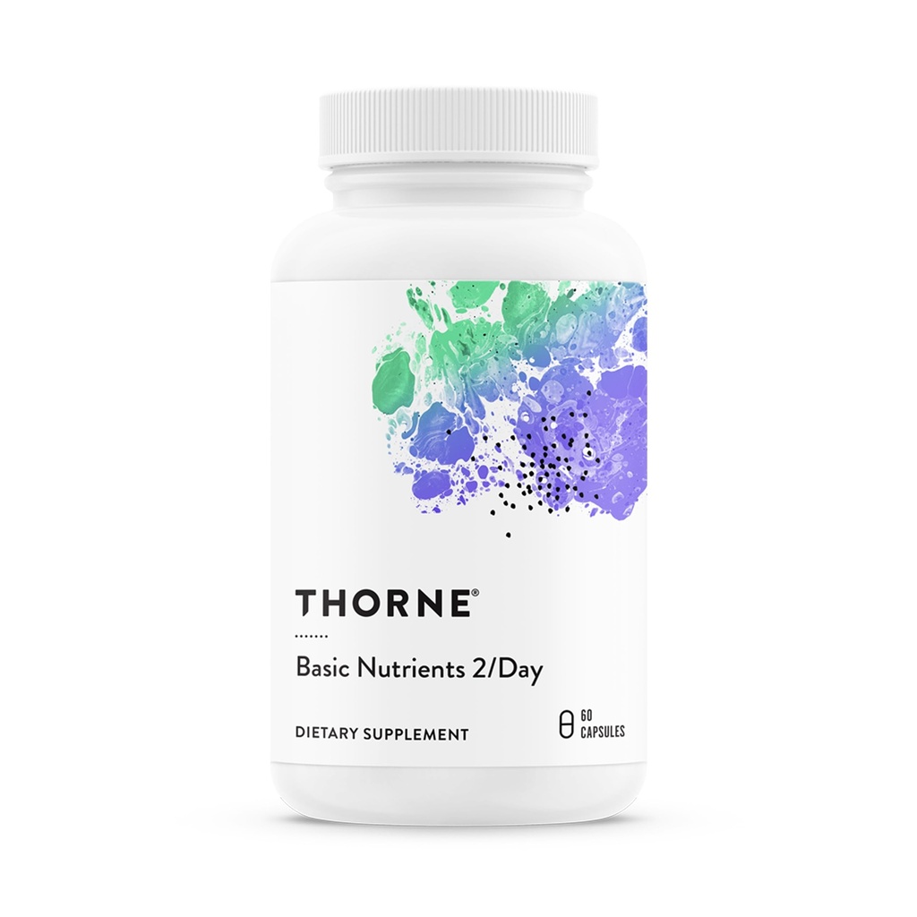 THORNE - 基本养分2日 - 具有最佳生物利用率的综合日用多维素 - 维生素和矿物配方 - 葡萄糖,奶油和无豆 - 60卡普尔 - 30种服务