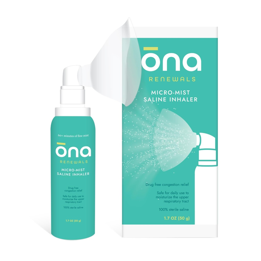 ONA 更新 Saline 微膜鼻吸虫,成年人摄入量缓解,冷和流感,过敏,辛纳斯救济,无精液,1.7oz
