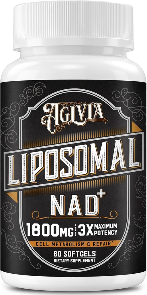 1800 MG Liposomal NAD 补编,NAD+ 类似于尼科蒂纳米德 Riboside 补编,98%纯 NAD Plus 用于男女能源助修和手机修理,Non-GMO, 60 Softgels