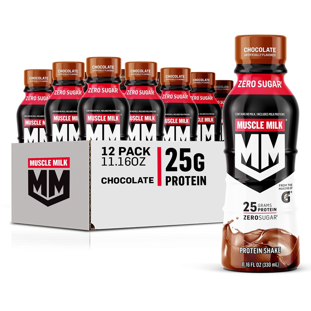 肌肉牛奶真蛋白摇晃,巧克力,25g蛋白,11.16 Fl Oz(12Pack),包装 May Vary