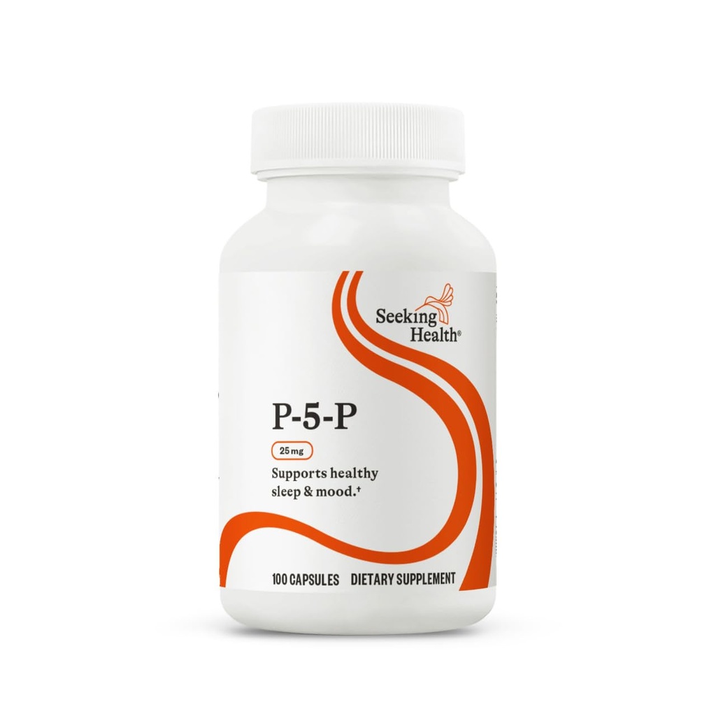 寻求健康 P-5-P(线粒体5-Phosphate) - Immune Health & Homocysteine代谢支持 - 支持用生物维生素B6-25,100 Capsules进行能源生产