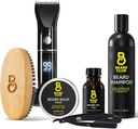 胡子俱乐部Grooming Bundle:男子和护理套(Trimmer for Men & Care Kit) - 包括无线电线Trimmer,直边Razor,Shampoo,Cedar Balm & Oil,Brush - 8 Guides,45长