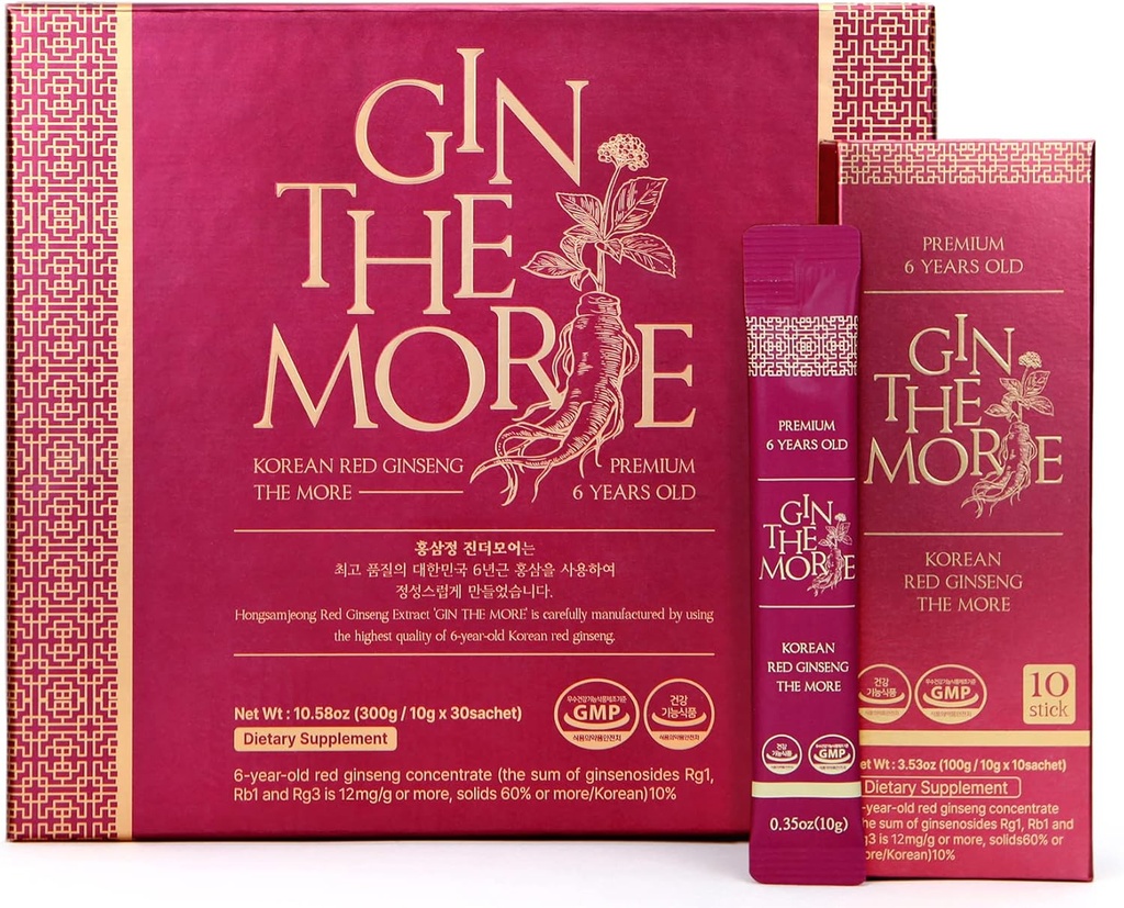 [Gin The More] 韩红金森 – 30 Sachets 韩金森 摘录 – Premium Ginseng 摘录 6年无防腐剂,填充剂 – 欢乐品尝 – 营养包装豁免射击
